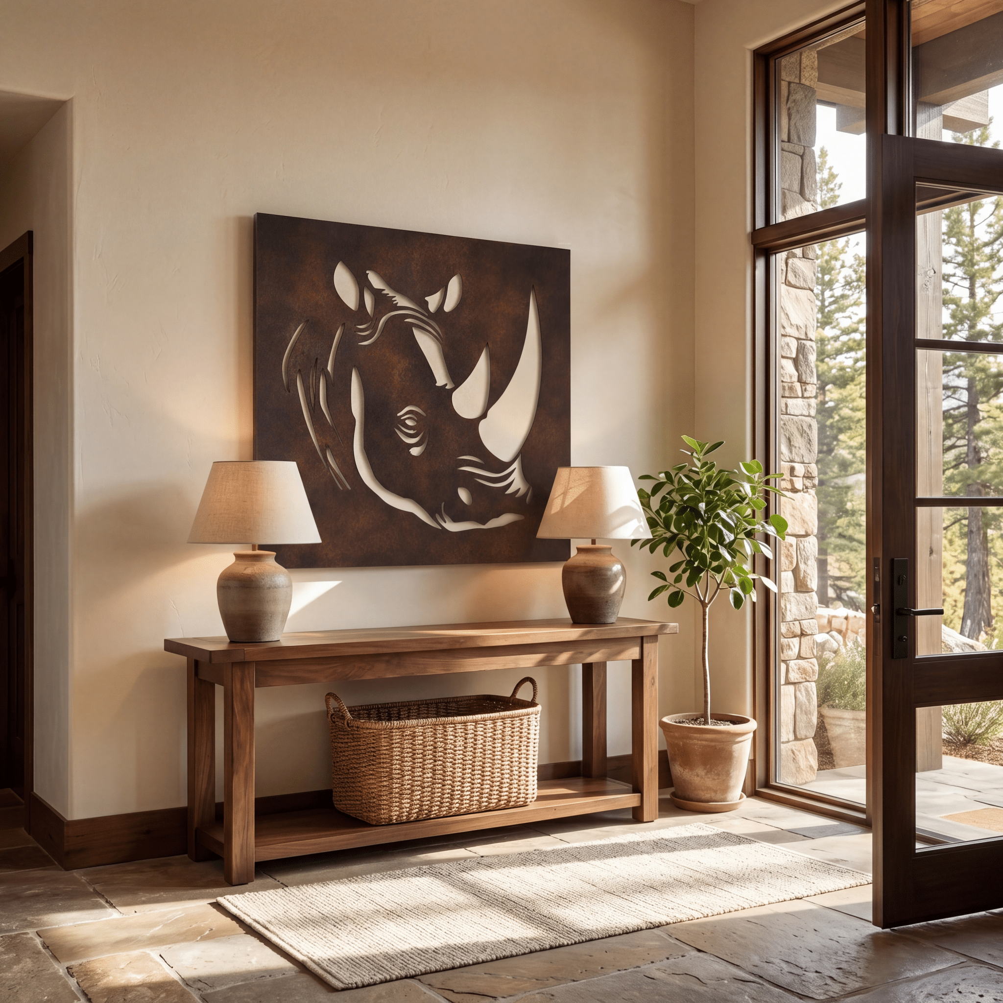 The Rhino - Metal Wall Art - Umber - Anthem Classic