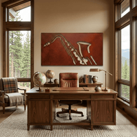 The Sax - Metal Wall Art - Oxide
