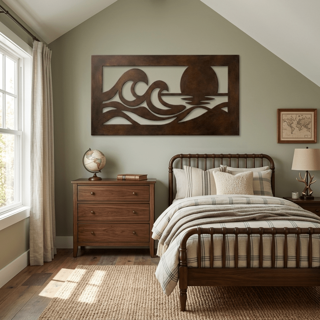 The Setting Sun - Metal Wall Art - Umber - Anthem Classic