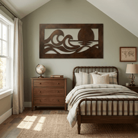 The Setting Sun - Metal Wall Art - Umber