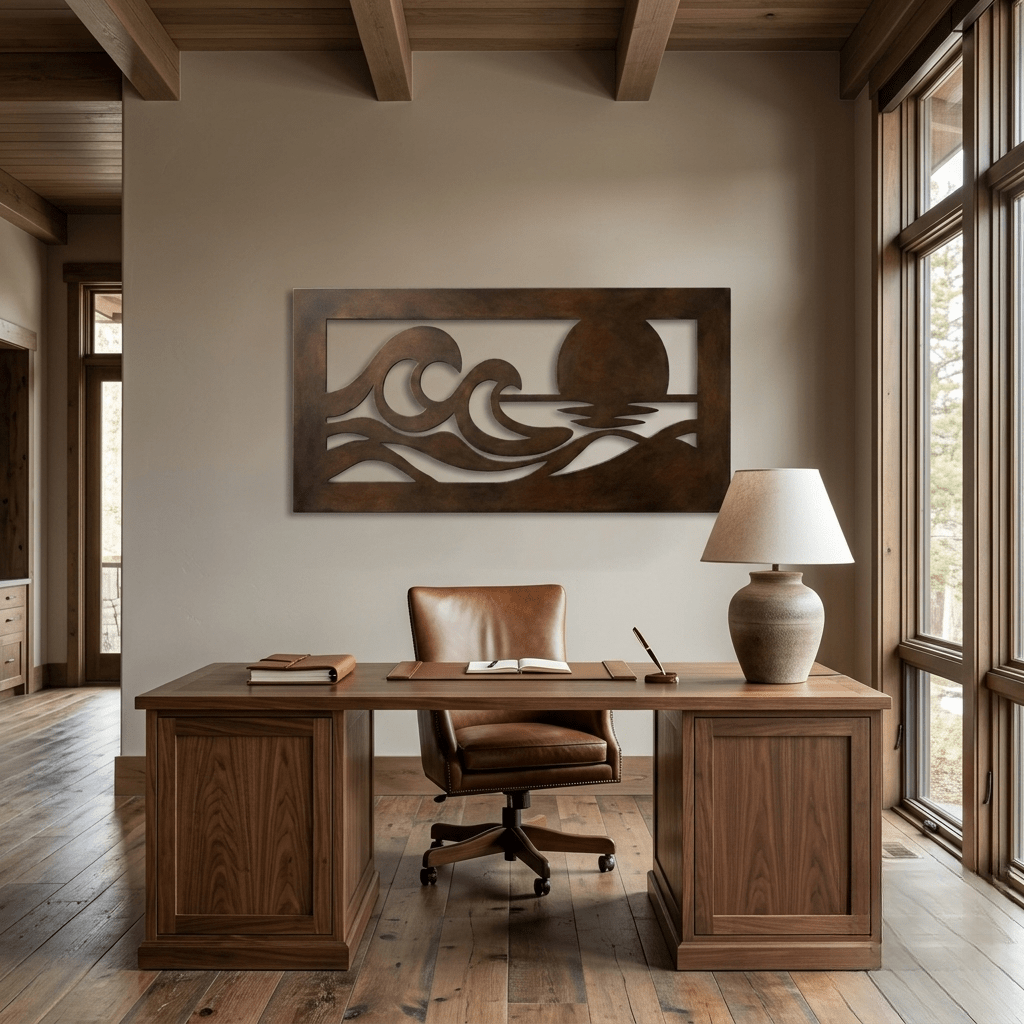 The Setting Sun - Metal Wall Art - Umber - Anthem Classic