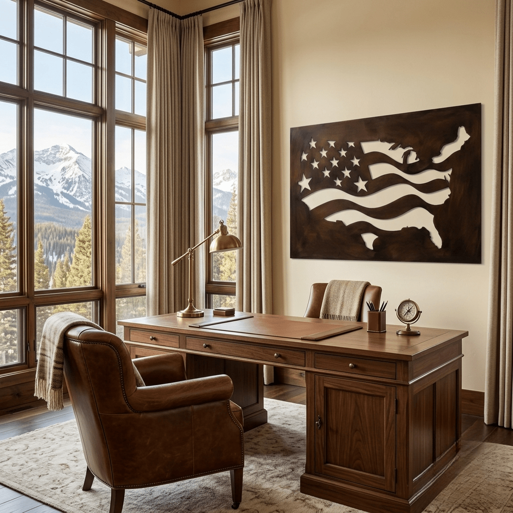 The Shape of Liberty - Metal Wall Art - Umber - Anthem Classic