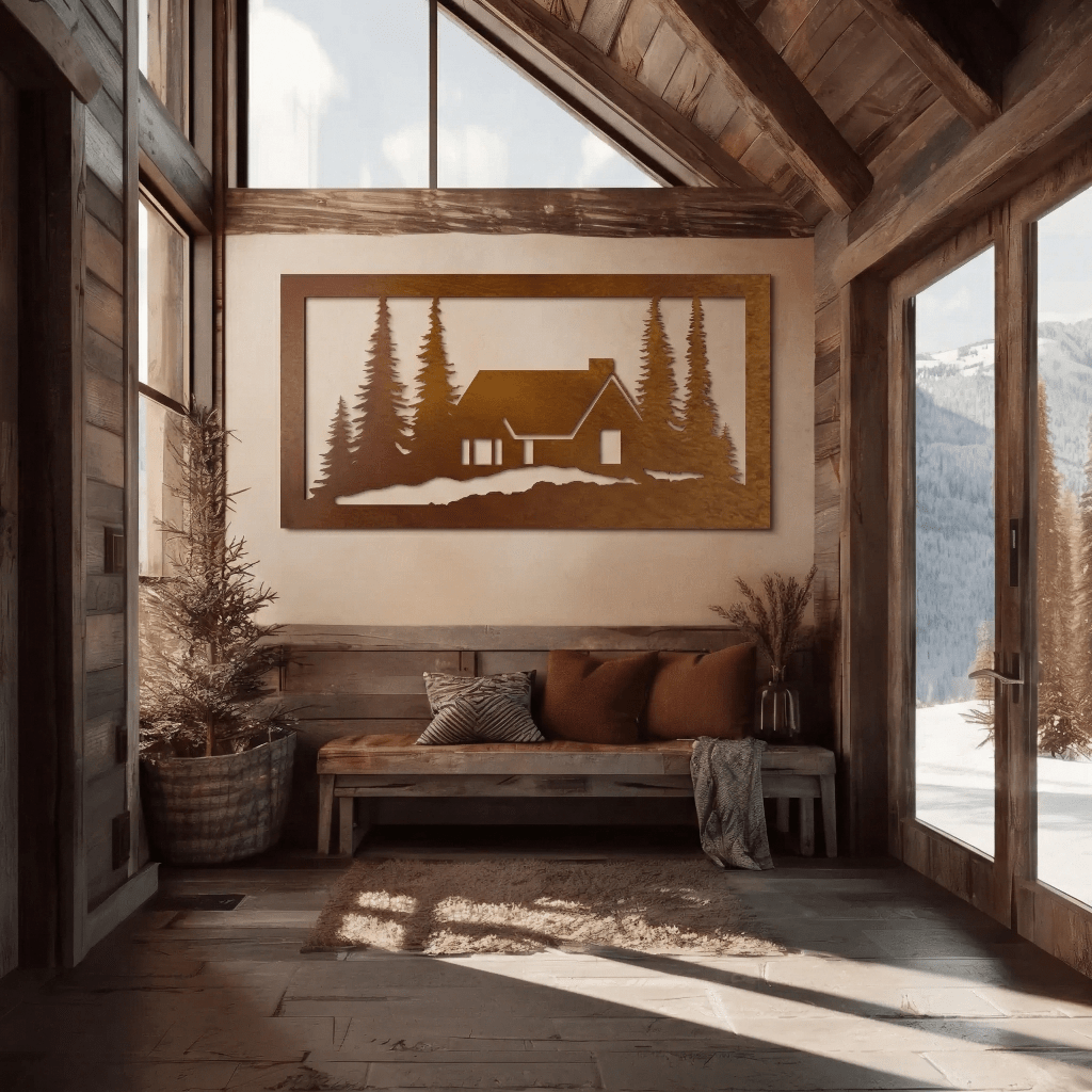 The Snowy Cabin - Metal Wall Art - Anthem Classic