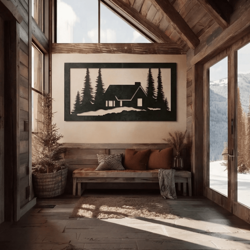 The Snowy Cabin - Metal Wall Art - Anthem Classic