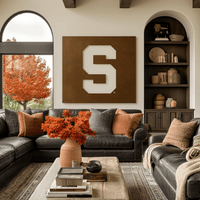 The Super S - Metal Wall Art - Square - Umber