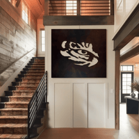 The Tiger Eye - Metal Wall Art - Square - Umber