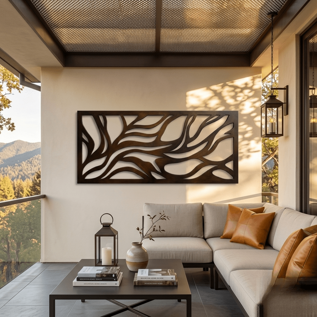 The Woven Flow - Metal Wall Art - Umber - Anthem Classic
