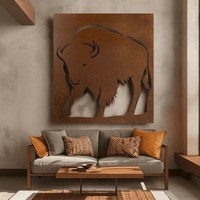 The Wyoming Bison - Metal Wall Art - Oxide
