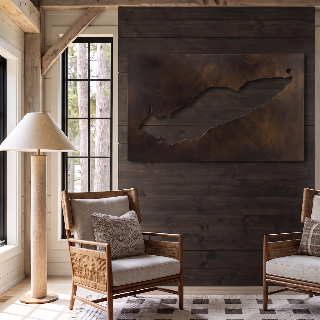 The Lake Erie - Metal Wall Art - Umber
