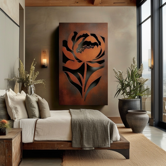 The Indiana Peony - Metal Wall Art