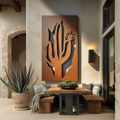 The Arizona Saguaro Cactus Blossom - Metal Wall Art