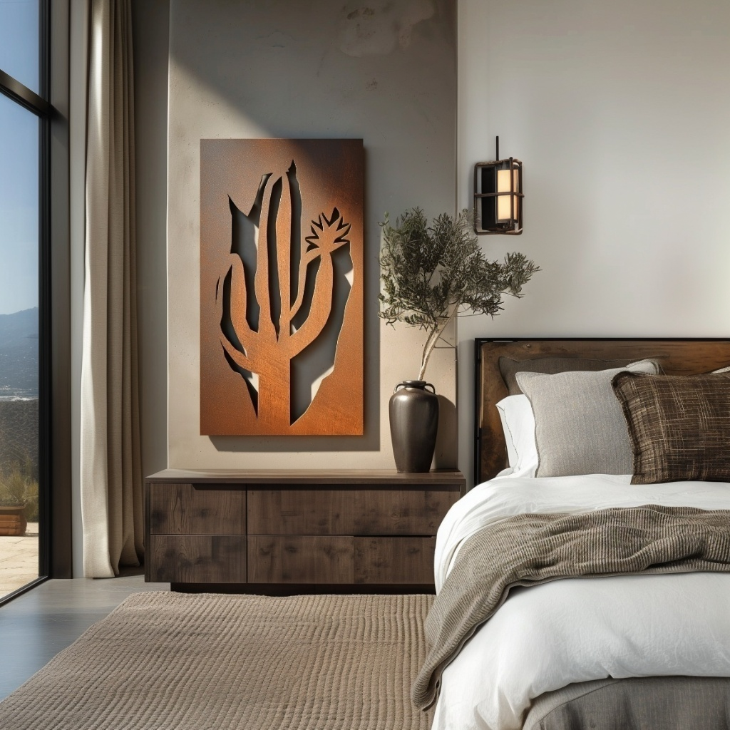 The Arizona Saguaro Cactus Blossom - Metal Wall Art