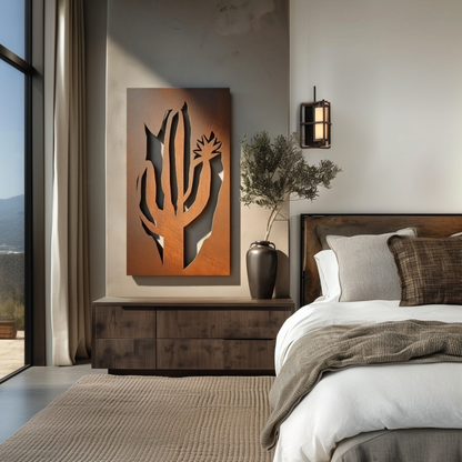 The Arizona Saguaro Cactus Blossom - Metal Wall Art