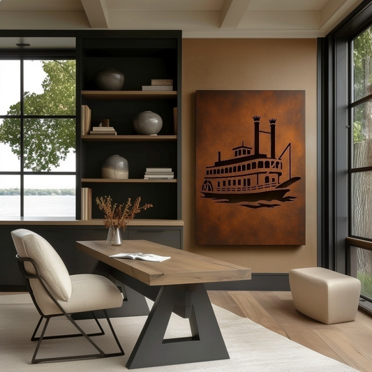 The Mississippi Riverboat - Metal Wall Art