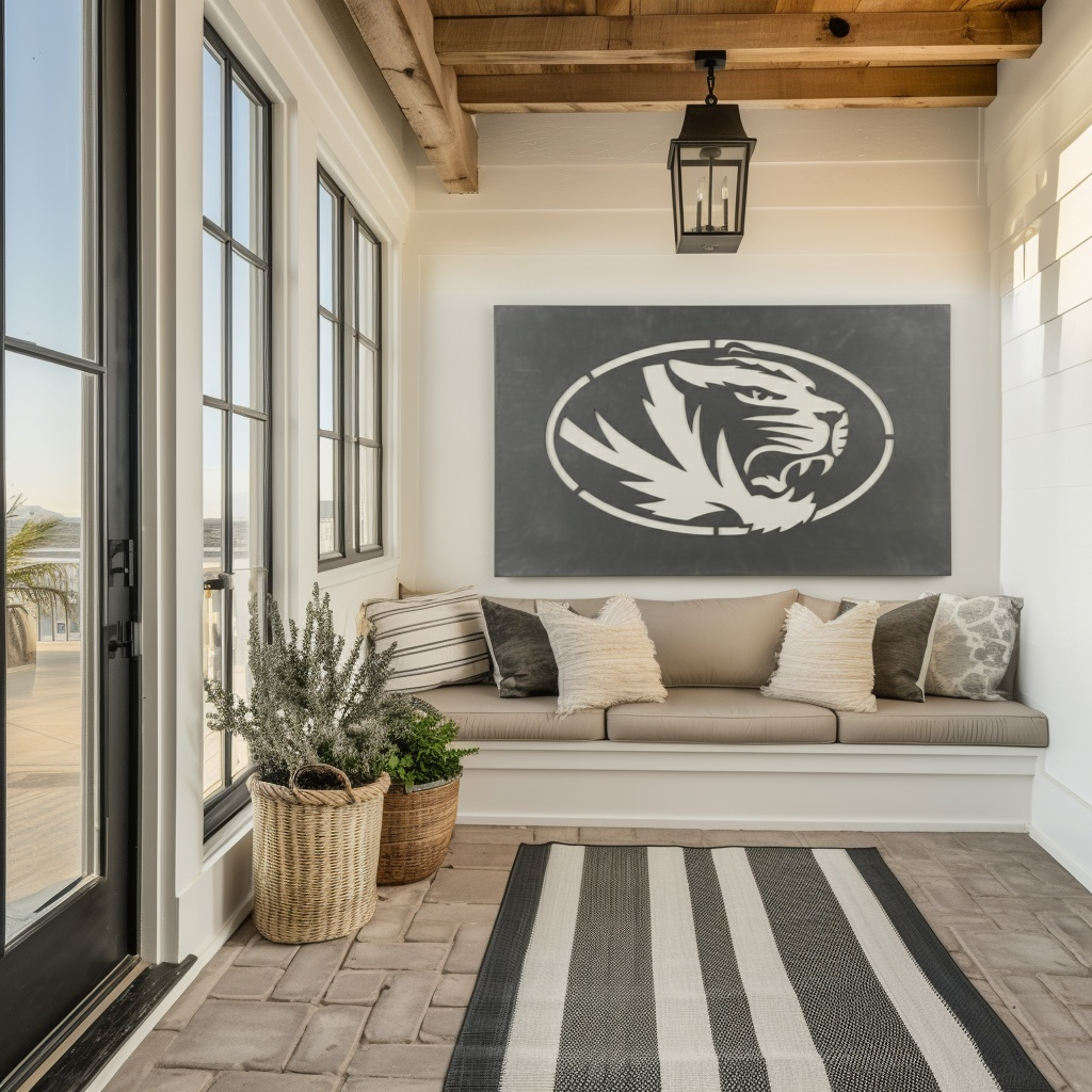 The Oval Tiger - Metal Wall Art - Landscape Slate