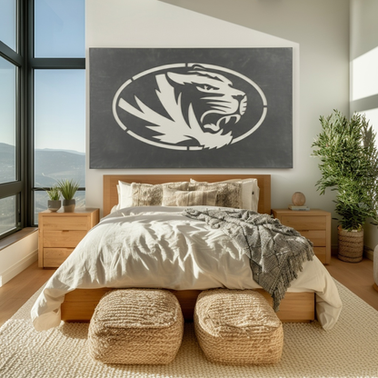 The Oval Tiger - Metal Wall Art - Landscape Slate