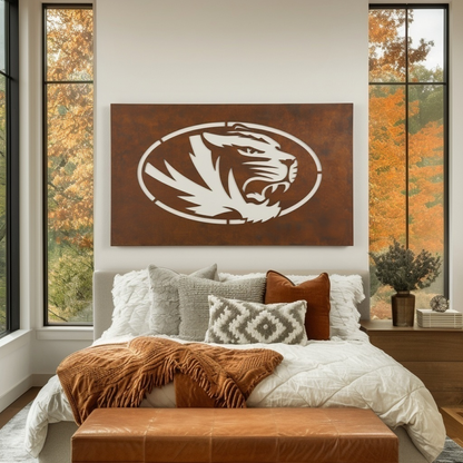 The Oval Tiger - Metal Wall Art - Landscape Umber