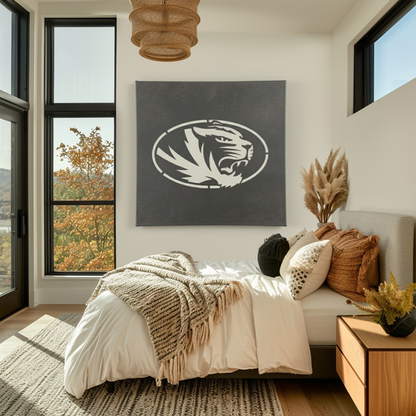 The Oval Tiger - Metal Wall Art- Square Slate