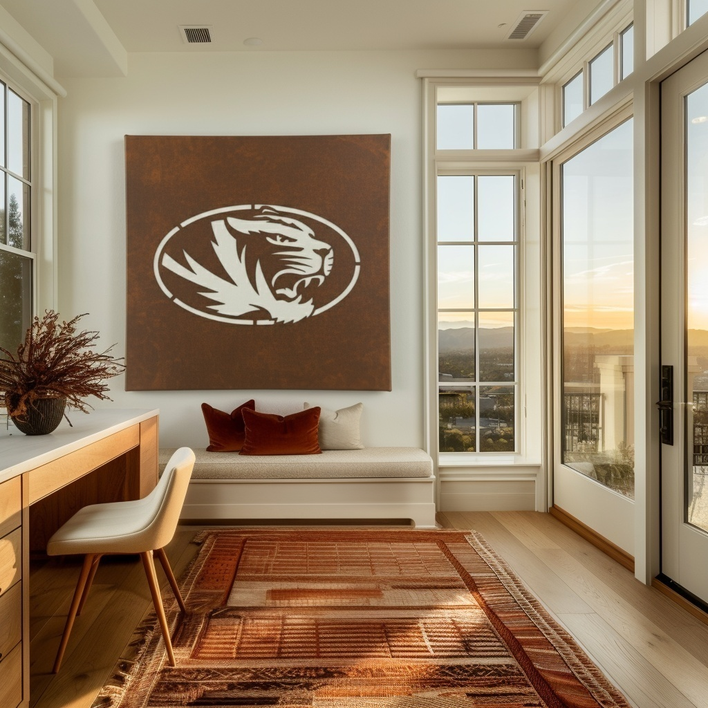 The Oval Tiger - Metal Wall Art- Square Umber