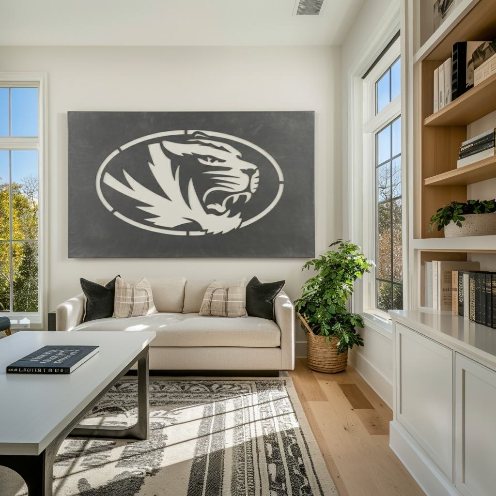The Oval Tiger - Metal Wall Art - Landscape Slate