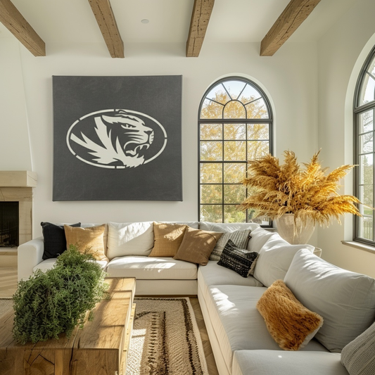 The Oval Tiger - Metal Wall Art- Square Slate