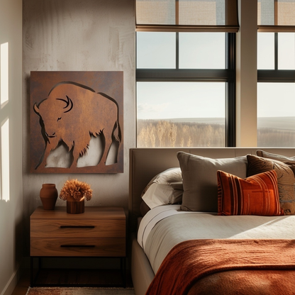 The Wyoming Bison - Metal Wall Art